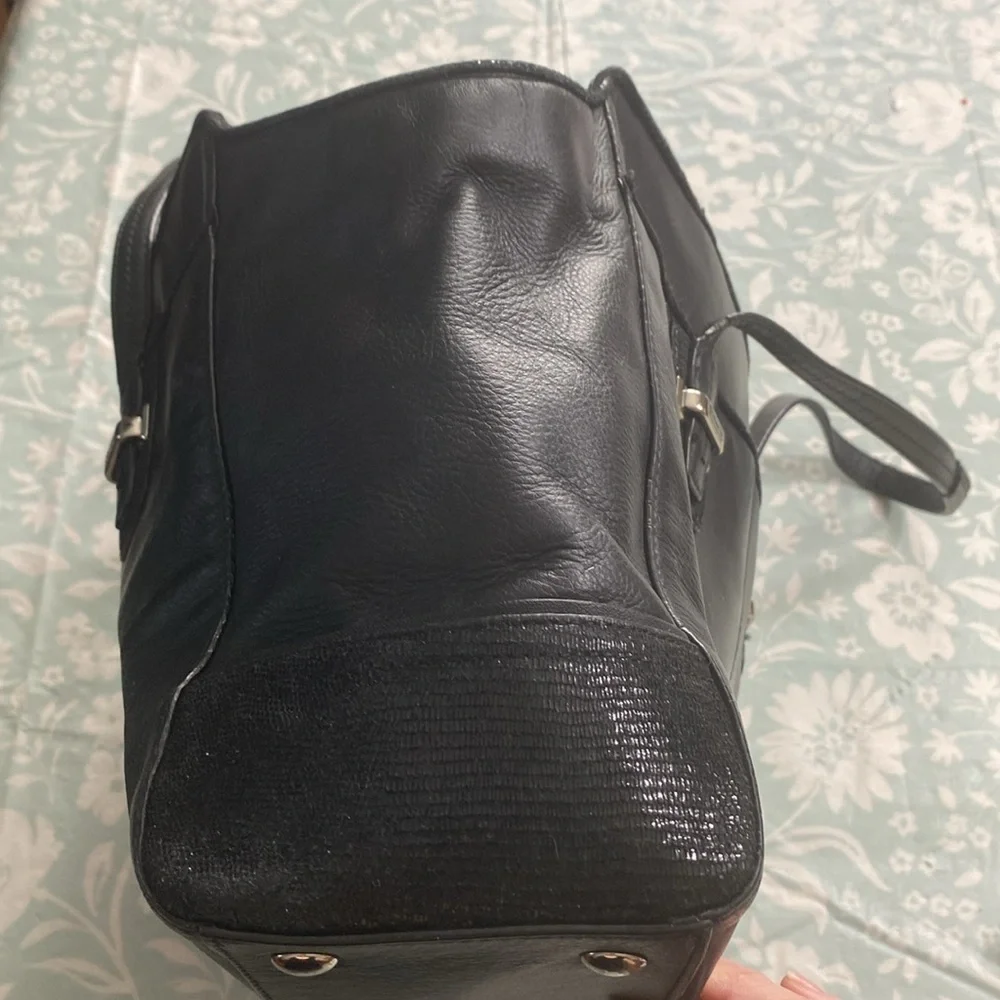 COACH Taylor Leather Alexis Carryall Shoulder Bag Purse in Black F25205